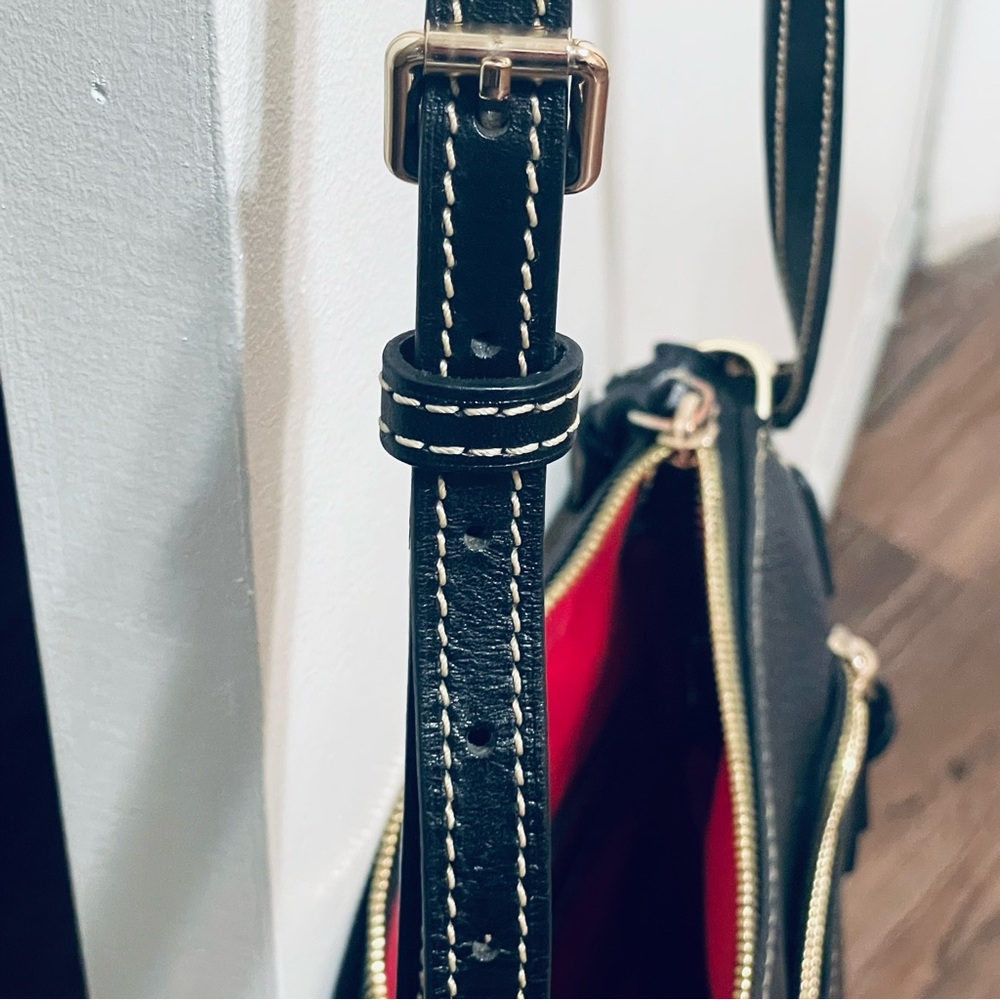 Dooney & Bourke Black Leather Messenger Crossbody Bag - Picture 4 of 12